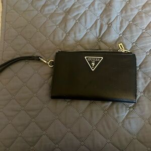 GUESS Black Leather Wristlet